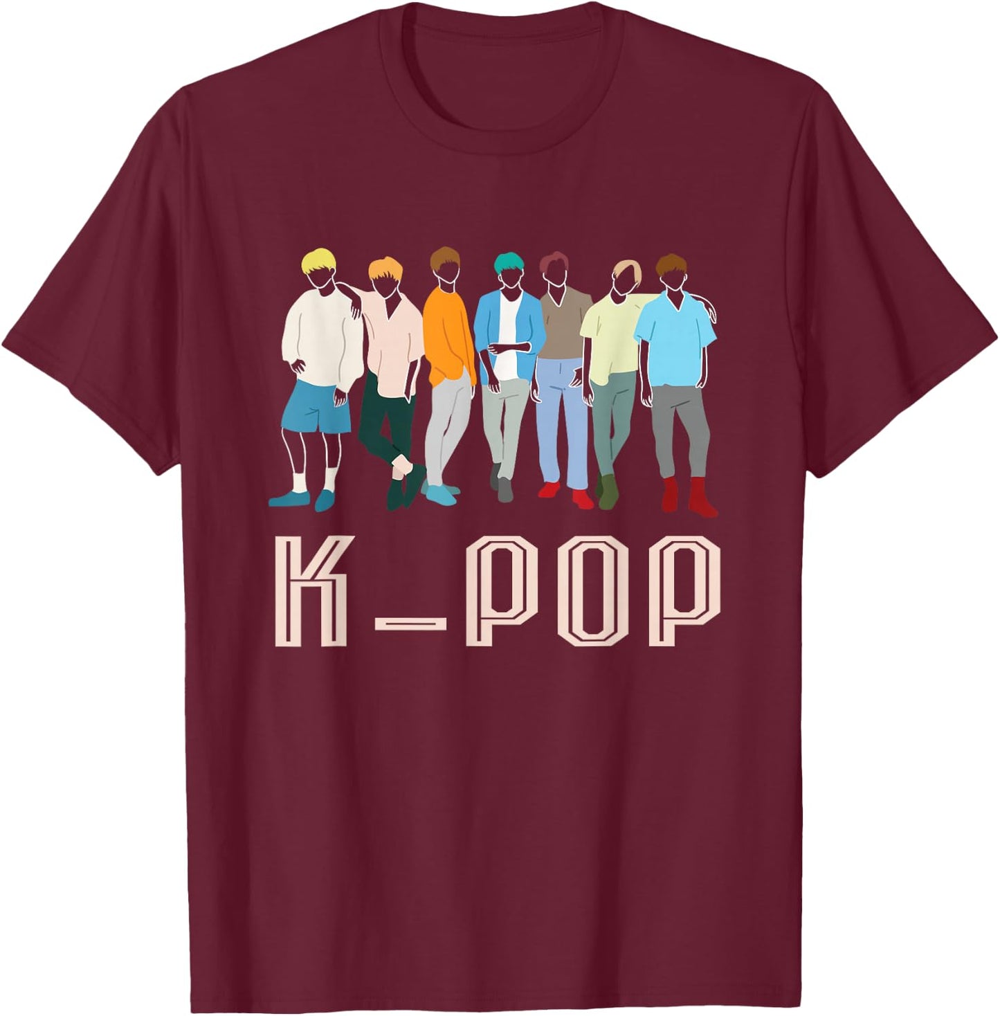 K-Pop Korean Pop Music Boy Band for K-Pop Fanatics T-Shirt - T-Shirt | Maroon