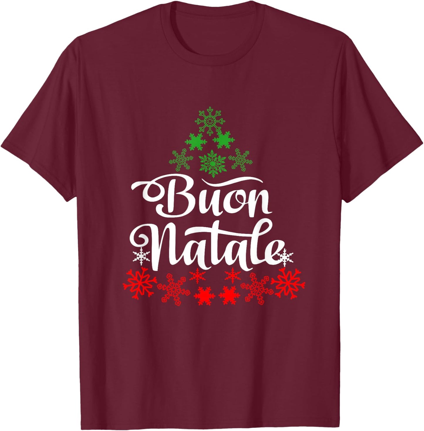 Italian Family Christmas Buon Natale tree T-Shirt - T-Shirt | Maroon