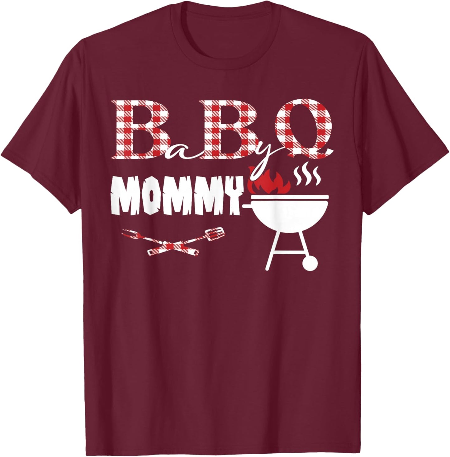 Baby BBQ Mommy Shower Birthday Party Family Matching T-Shirt - T-Shirt | Maroon
