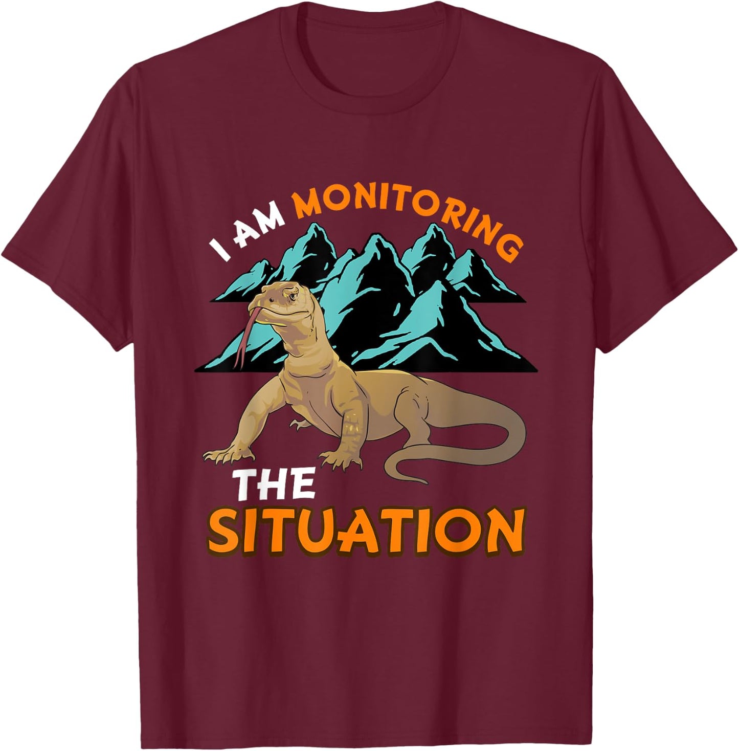 Funny Pet Monitor Lizard Graphic Humor Graphic Reptile T-Shirt - T-Shirt | Maroon