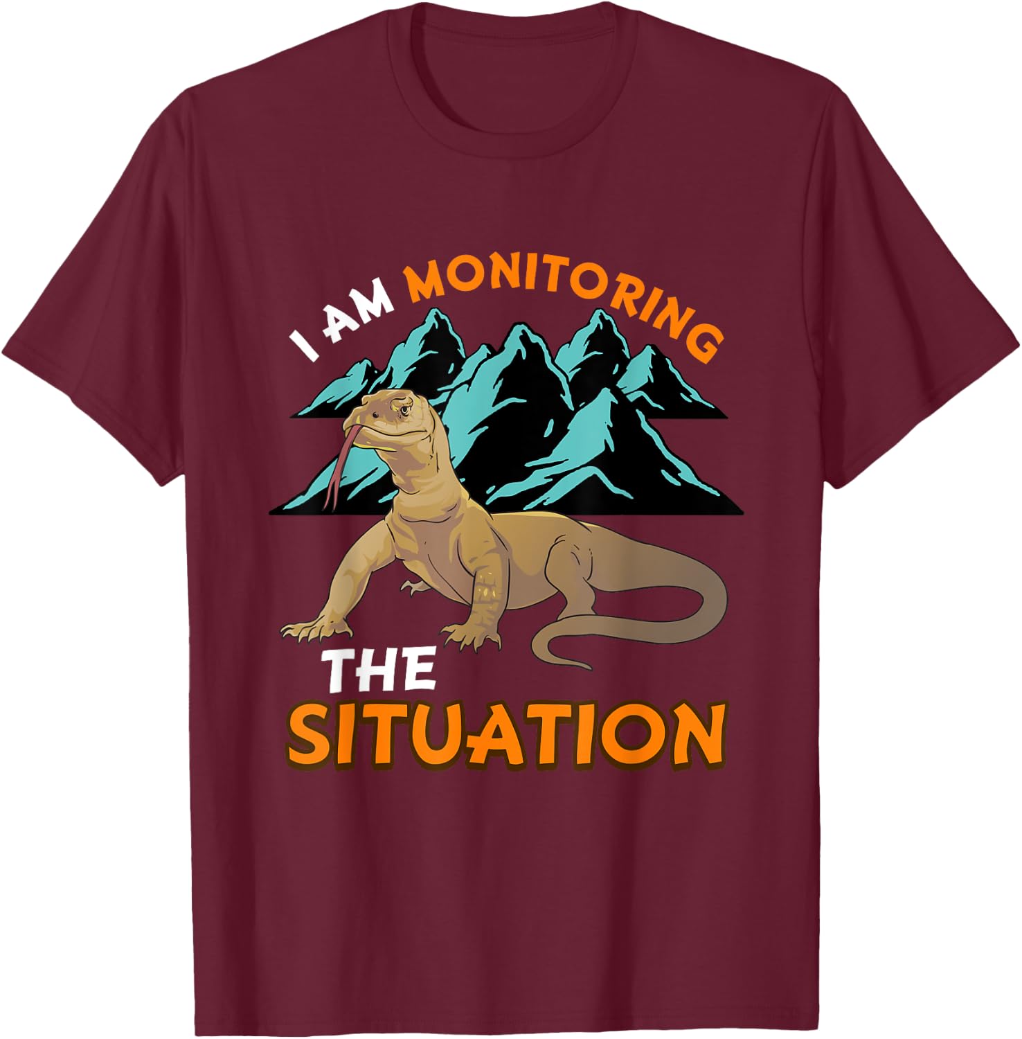Funny Pet Monitor Lizard Graphic Humor Graphic Reptile T-Shirt - T-Shirt | Maroon