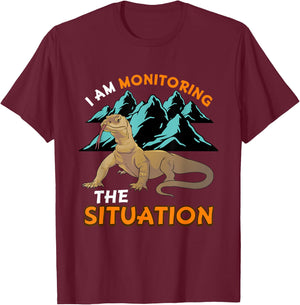Funny Pet Monitor Lizard Graphic Humor Graphic Reptile T-Shirt - T-Shirt | Maroon