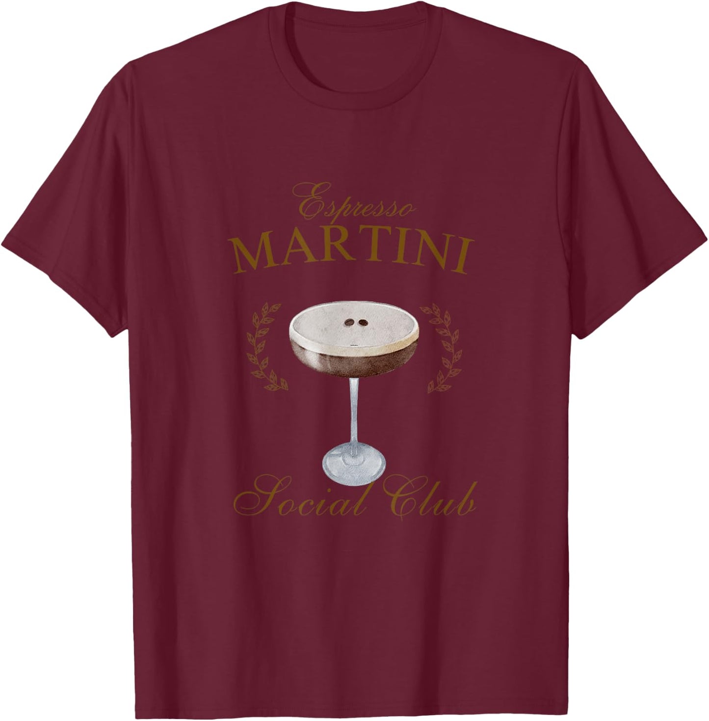 Espresso Martini Drinking Coffee and Vodka T-Shirt - T-Shirt | Maroon