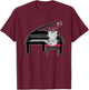Piano Player Pianist Musical Cat Lover Kitty Owner Meow T-Shirt - T-Shirt | Maroon