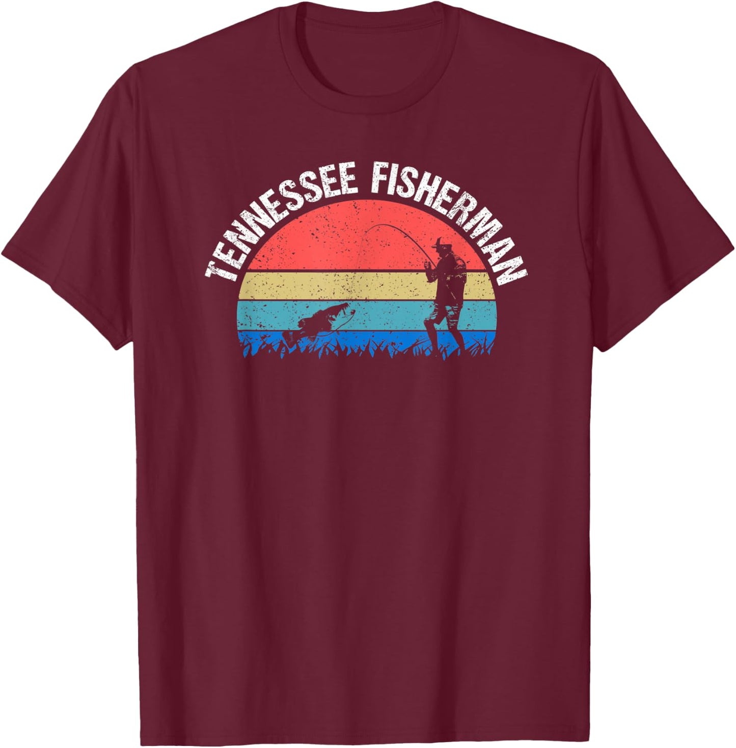 Tennessee Fisherman Funny Fishing T-Shirt - T-Shirt | Maroon