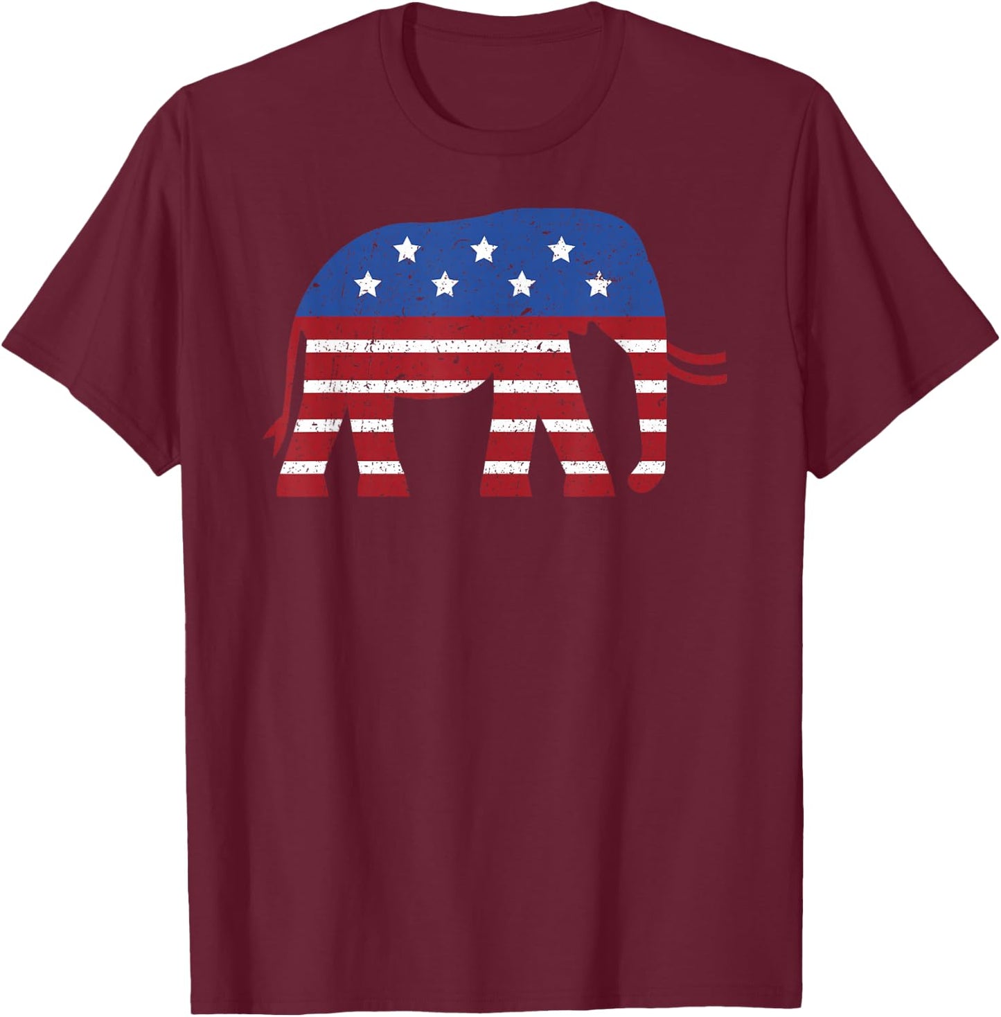 Retro Republican Party Elephant Symbol T-Shirt - T-Shirt | Maroon