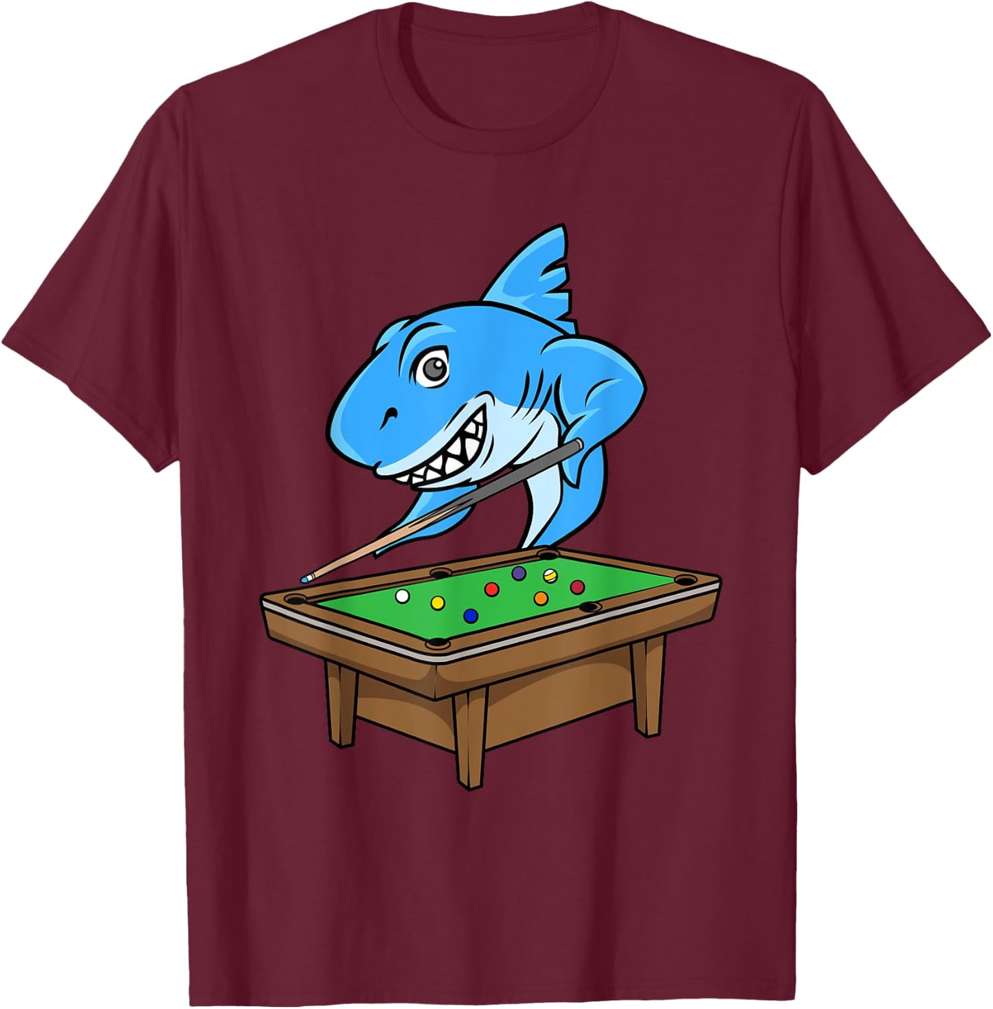 Funny Billiards Pool Shark Hall Snooker Joke Billiard Cue T-Shirt - T-Shirt | Maroon