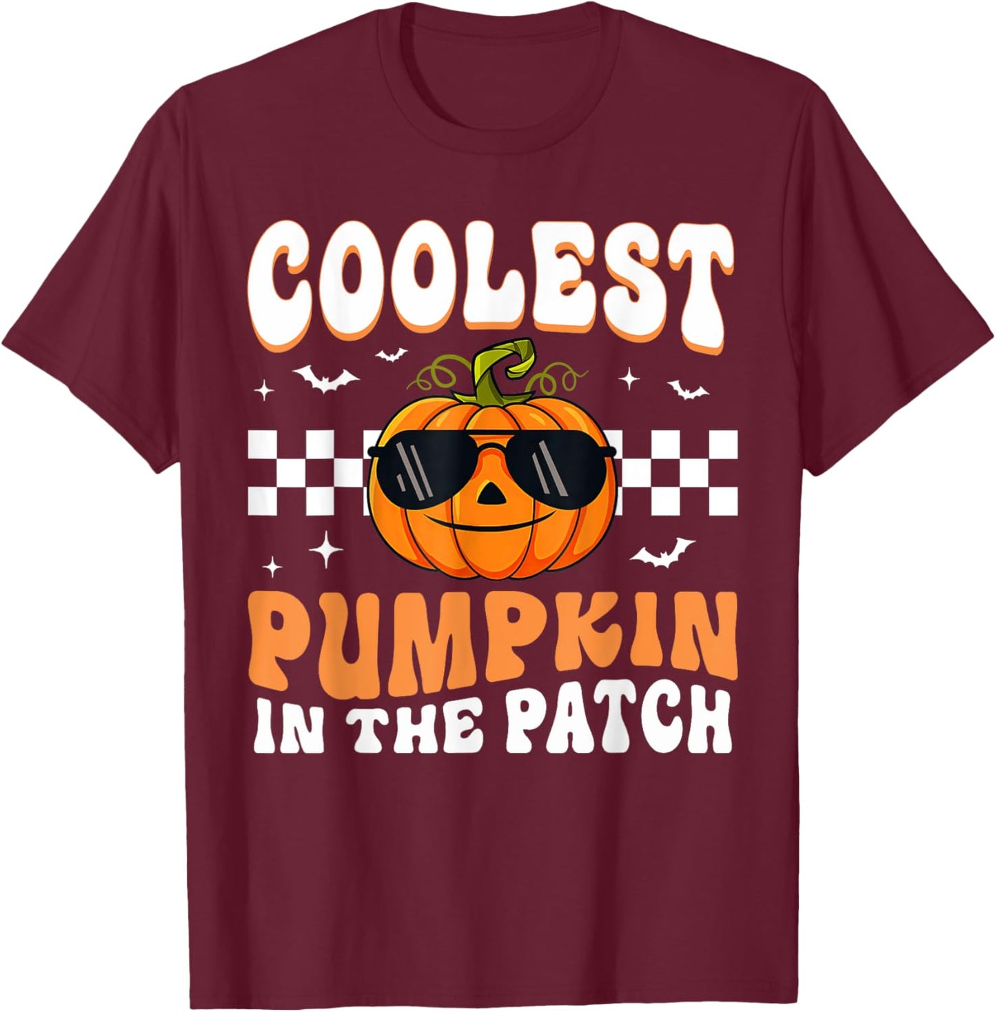 Coolest Pumpkin In The Patch Halloween Boys Girls Halloween T-Shirt - T-Shirt | Maroon