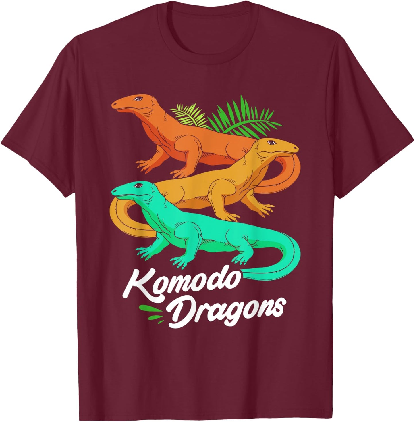 Reptiles Lizards Team Komodo Dragons T-Shirt - T-Shirt | Maroon