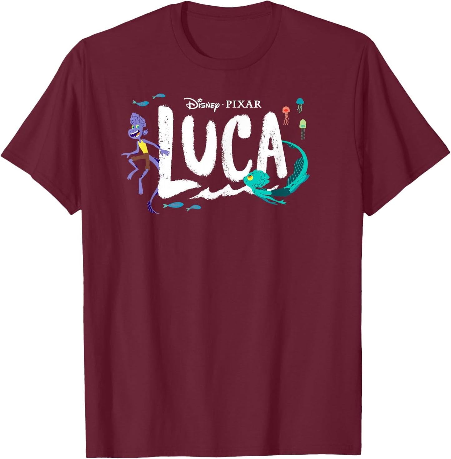 Disney and Pixar’s Luca and Alberto Sea Monsters T-Shirt - T-Shirt | Maroon