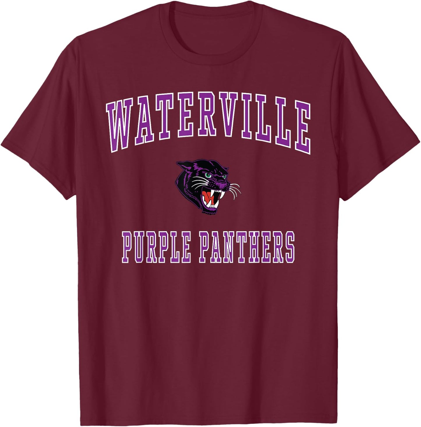 Waterville High School Purple Panthers T-Shirt - T-Shirt | Maroon