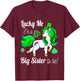 Kids Lucky Me I'm a Big Sister To Be! St Pattys Day Unicorn T-Shirt - T-Shirt | Maroon