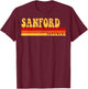 SANFORD Florida City Vintage Roots Retro Design 70s 80s T-Shirt - T-Shirt | Maroon