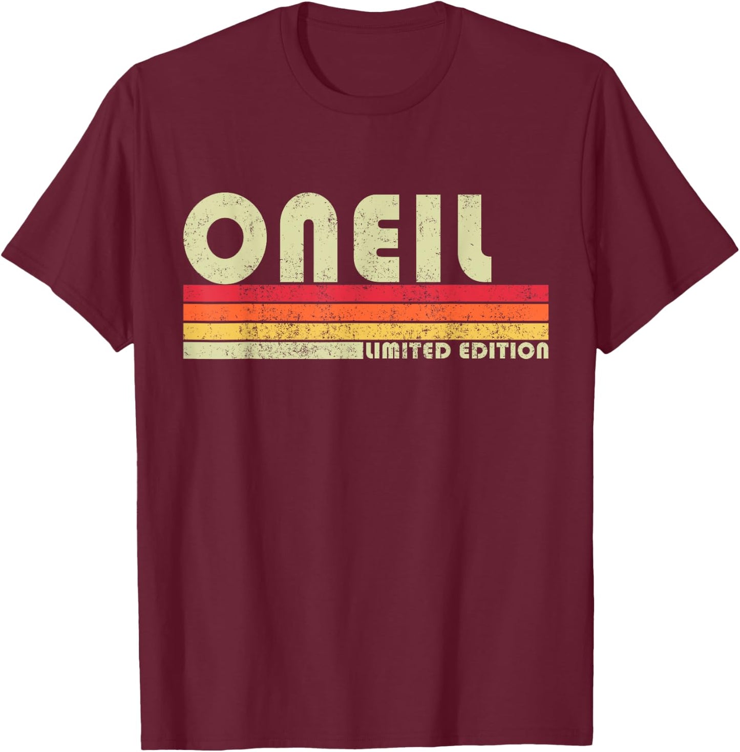 ONEIL Surname Funny Retro Vintage 80s 90s Gifts Men Women T-Shirt - T-Shirt | Maroon