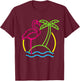 Flamingo Retro 80s Beach Vintage Party Miami Flamingo Lover T-Shirt - T-Shirt | Maroon