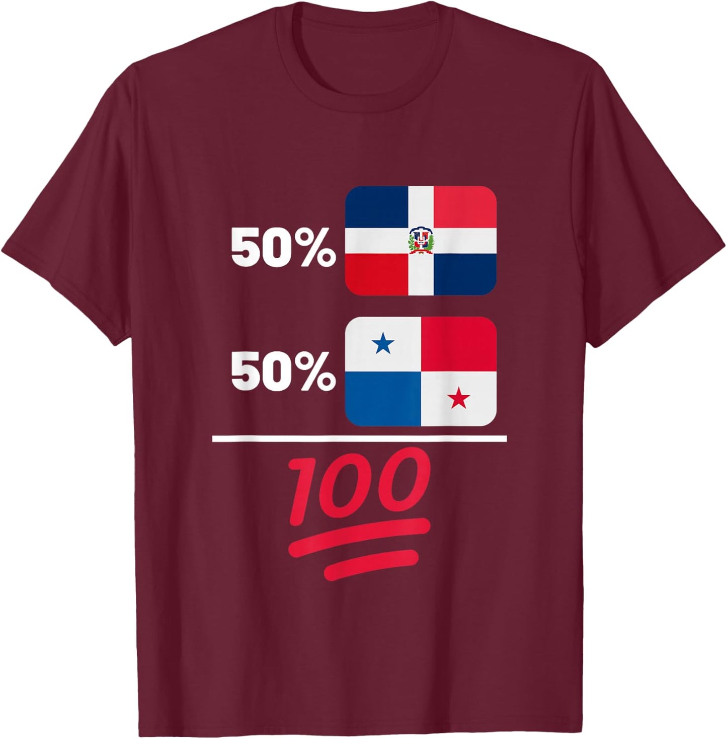 Panamanian Plus Dominican Mix Flag Heritage T-Shirt - T-Shirt | Maroon