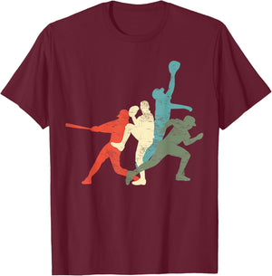 Baseball Vintage | Retro Catcher Pitcher Batter T-Shirt - T-Shirt | Maroon
