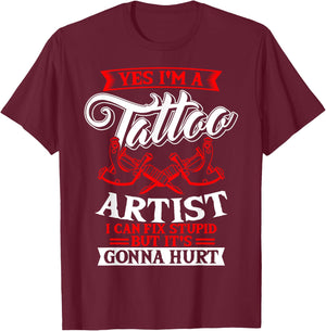 Tattoo Artist Tattooist Tattooing Symbolic Tattooed Pigment T-Shirt - T-Shirt | Maroon