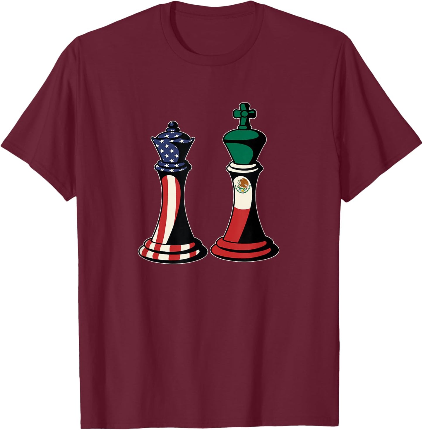 Mexican American Cuples T-Shirt - T-Shirt | Maroon