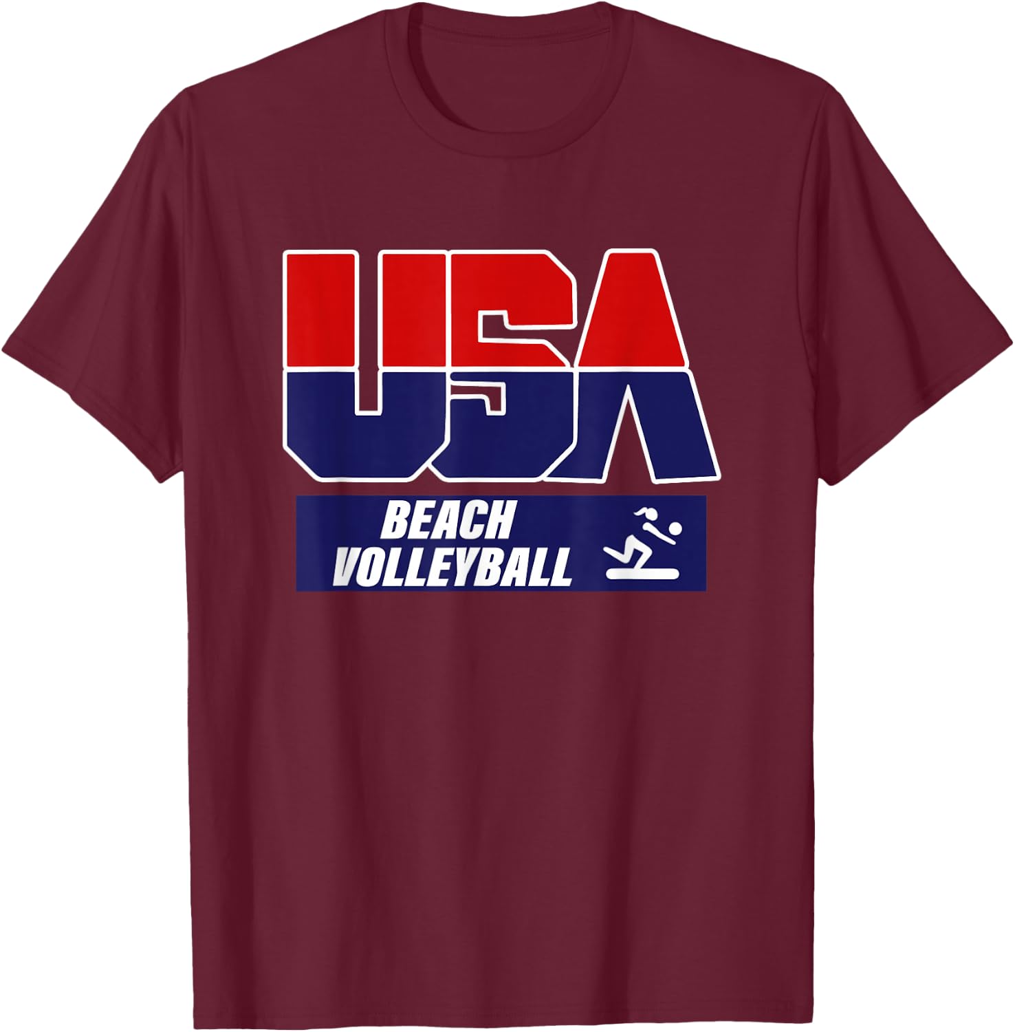 Beach Volleyball 2021 USA T-Shirt - T-Shirt | Maroon