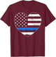 Thin Blue Line USA Flag Law Enforcement Police Cop Policeman T-Shirt - T-Shirt | Maroon