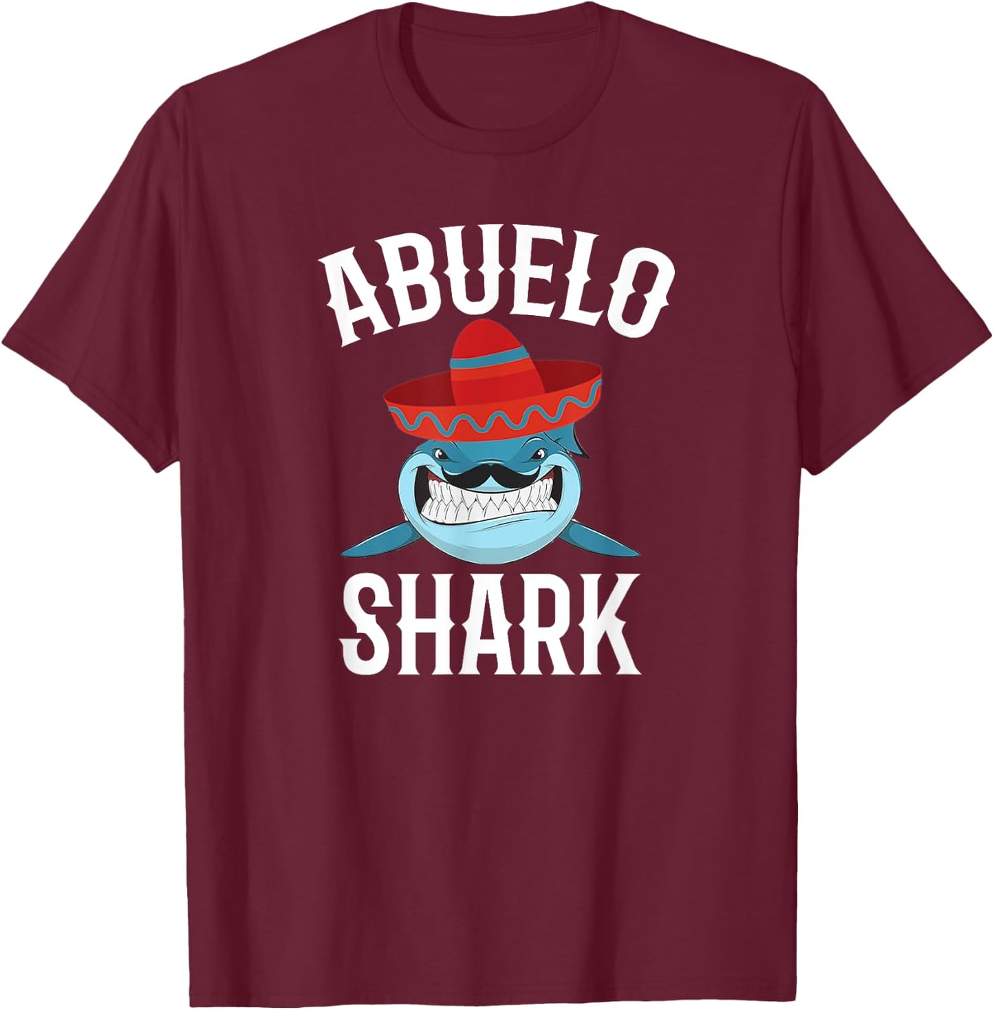 Abuelo Shark Funny Spanish Grandpa Gift T-Shirt - T-Shirt | Maroon