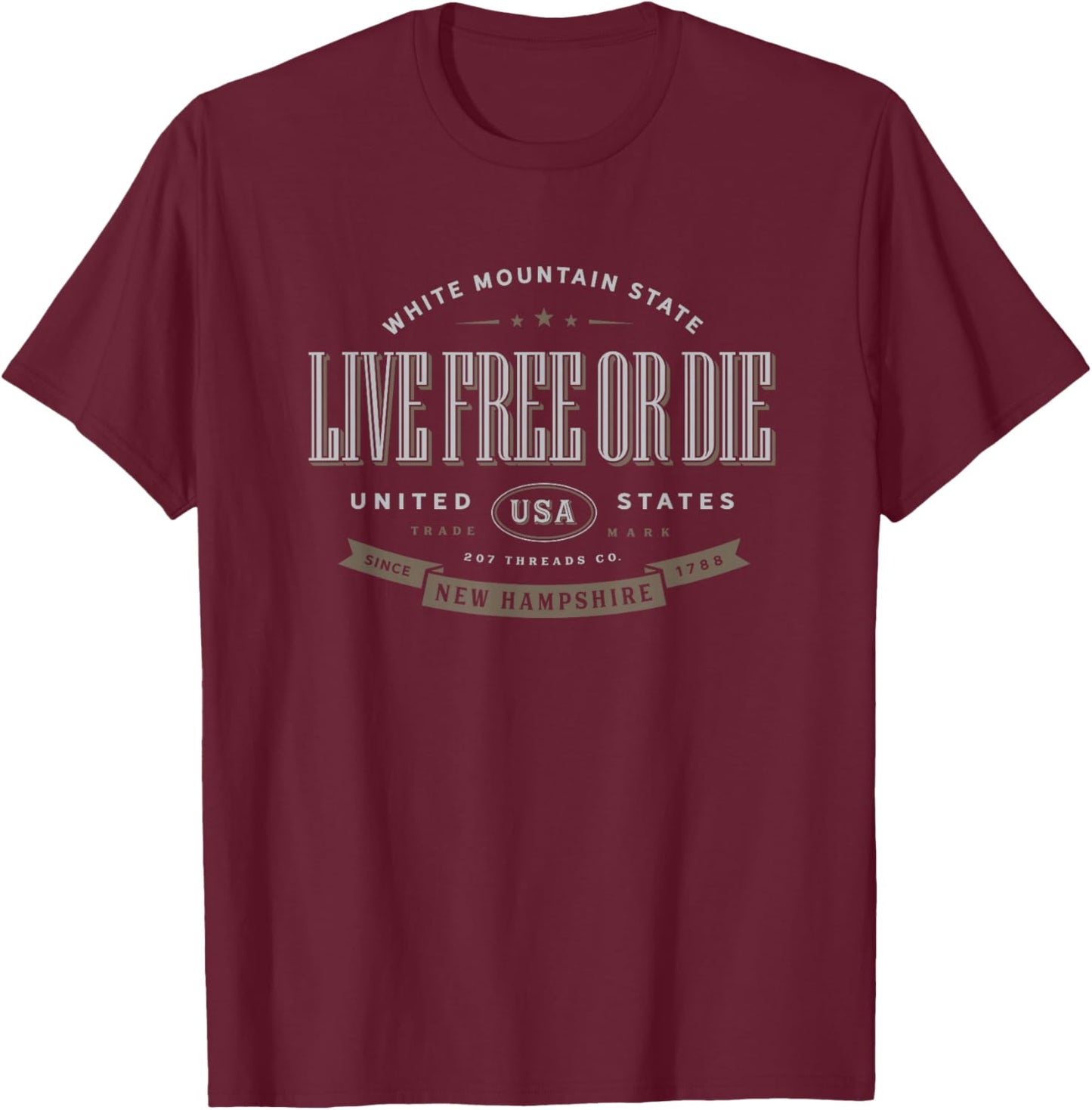 Live Free or Die T-Shirt - T-Shirt | Maroon