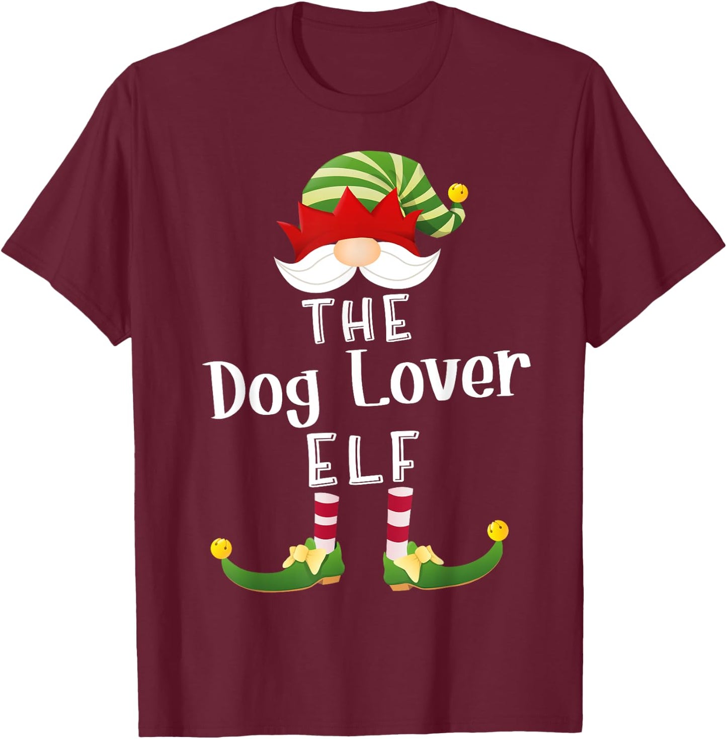 Dog Lover Elf Group Christmas Funny Pajama Party Women T-Shirt - T-Shirt | Maroon