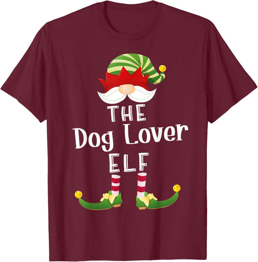 Dog Lover Elf Group Christmas Funny Pajama Party Women T-Shirt - T-Shirt | Maroon