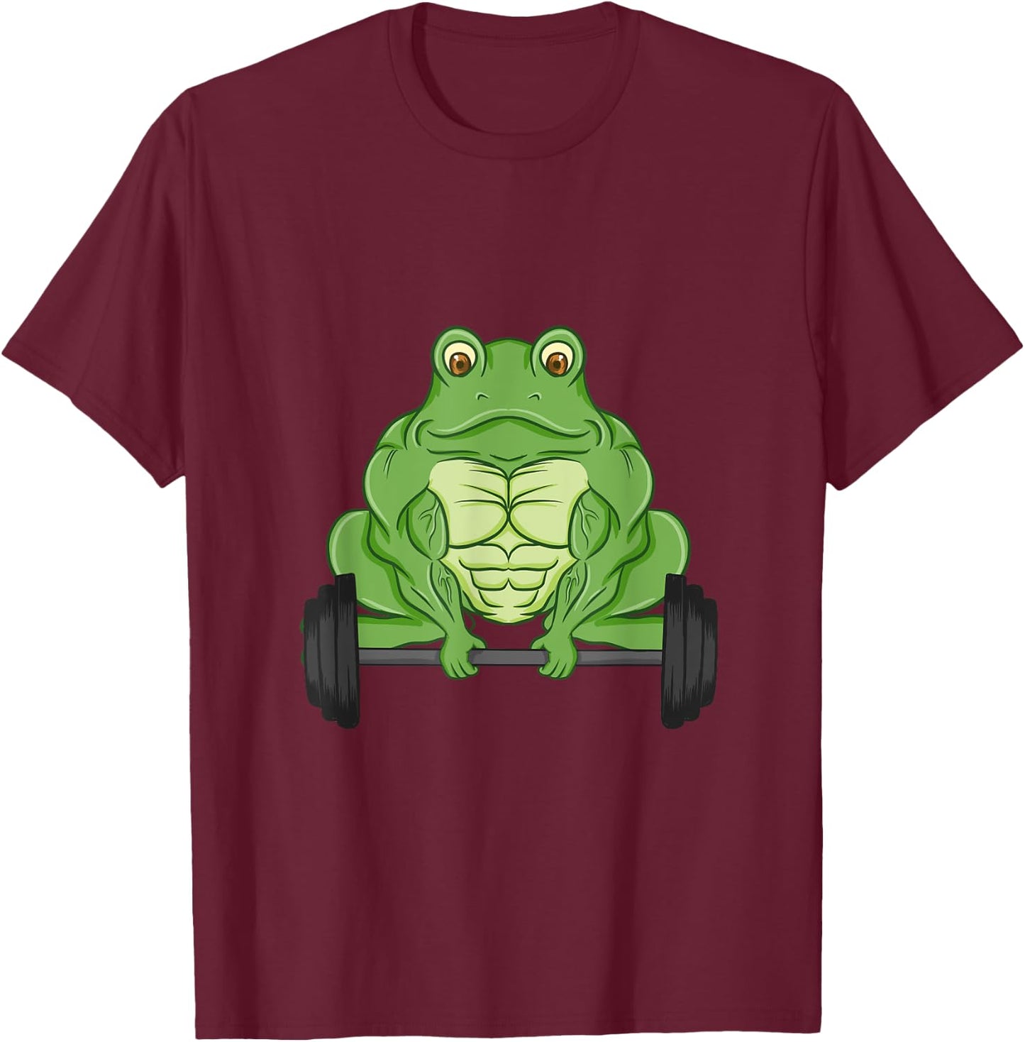 Frog Fitness Muscles Workout Weight for Gym Lovers T-Shirt - T-Shirt | Maroon