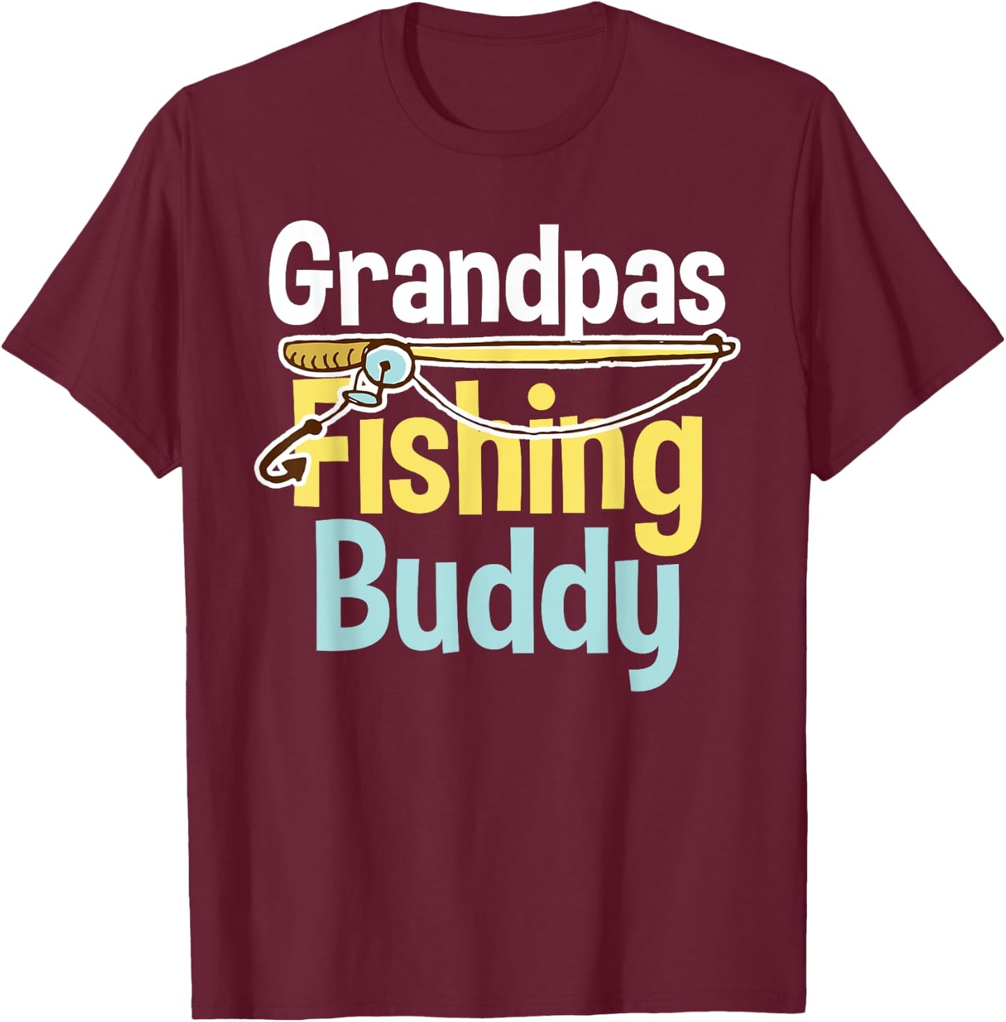 Kids Grandpa's Fishing Buddy - Fishing T-Shirt - T-Shirt | Maroon