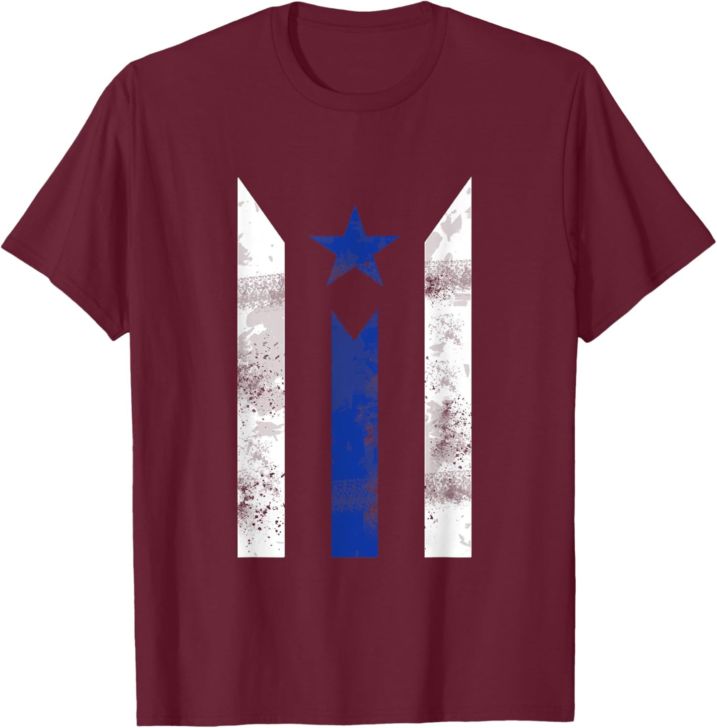 Thin Blue Line Puerto Rican Police Puerto Rico Flag Gift T-Shirt - T-Shirt | Maroon