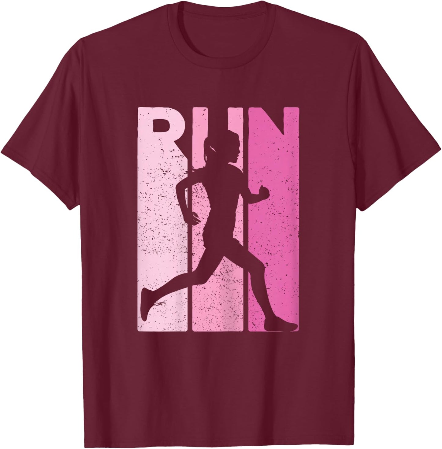 Retro RUN Runner Jogger Marathon Vintage for Girls Women T-Shirt - T-Shirt | Maroon