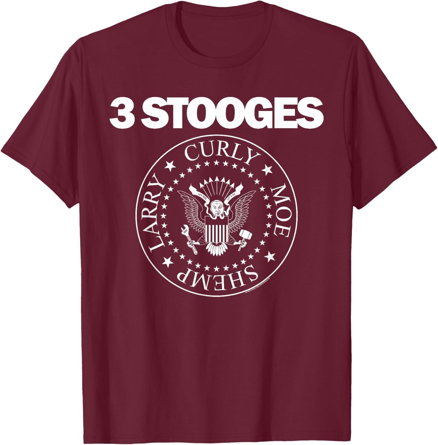 Three Stooges Seal T-Shirt - T-Shirt | Maroon