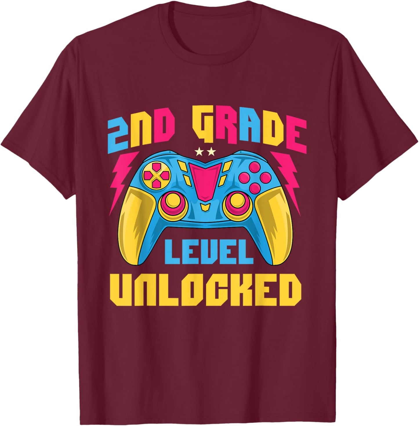 2nd Grade Level Unlocked - Teacher Student School Women Kids T-Shirt - T-Shirt | Maroon