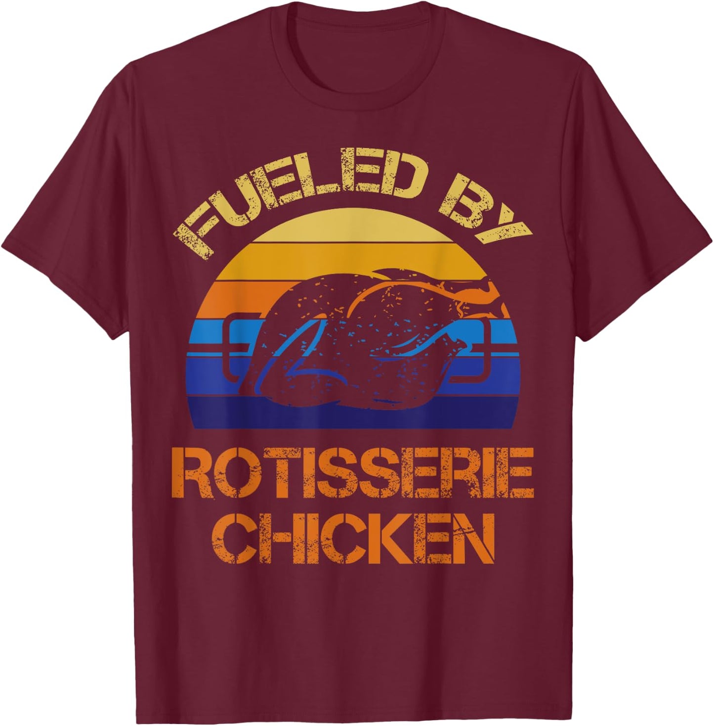 Rotisserie Chicken Vintage Apparel - Chickens Lover Design T-Shirt - T-Shirt | Maroon