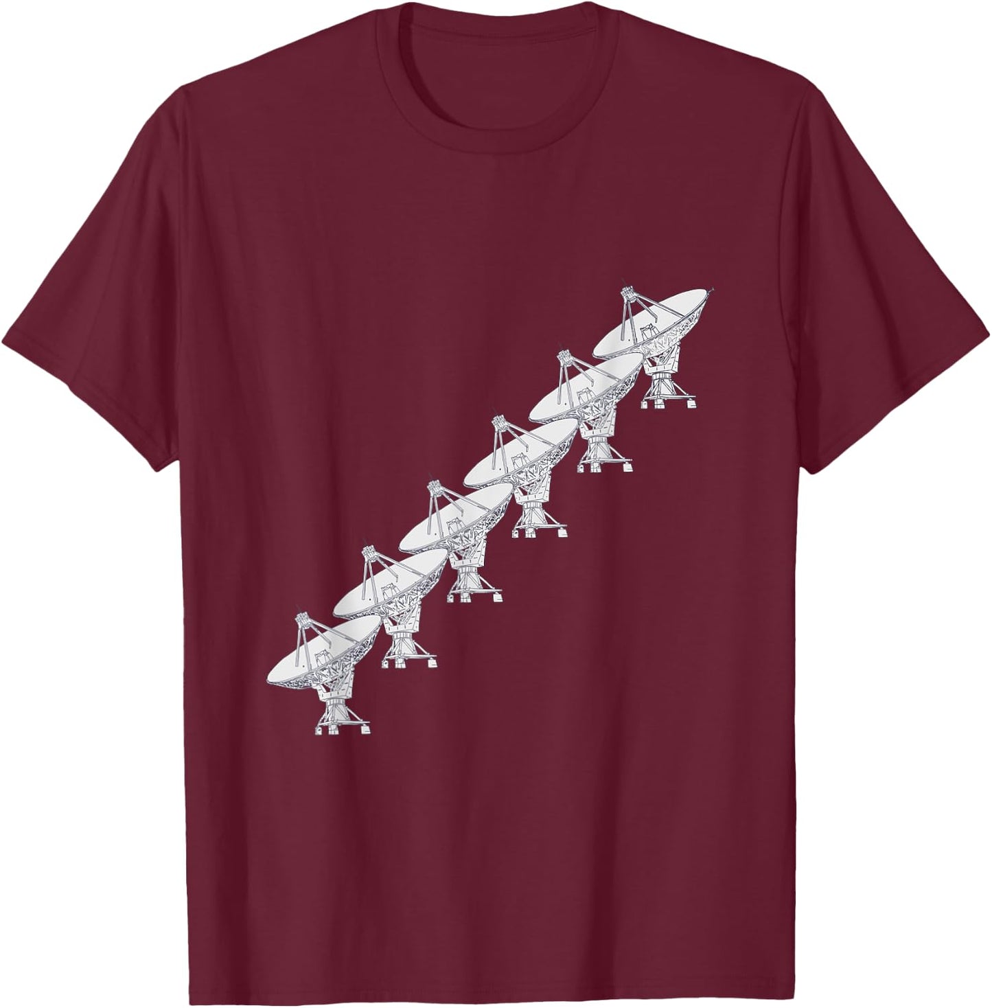 Very Large Array - Multiple Radio Telescope - Space Contact T-Shirt - T-Shirt | Maroon