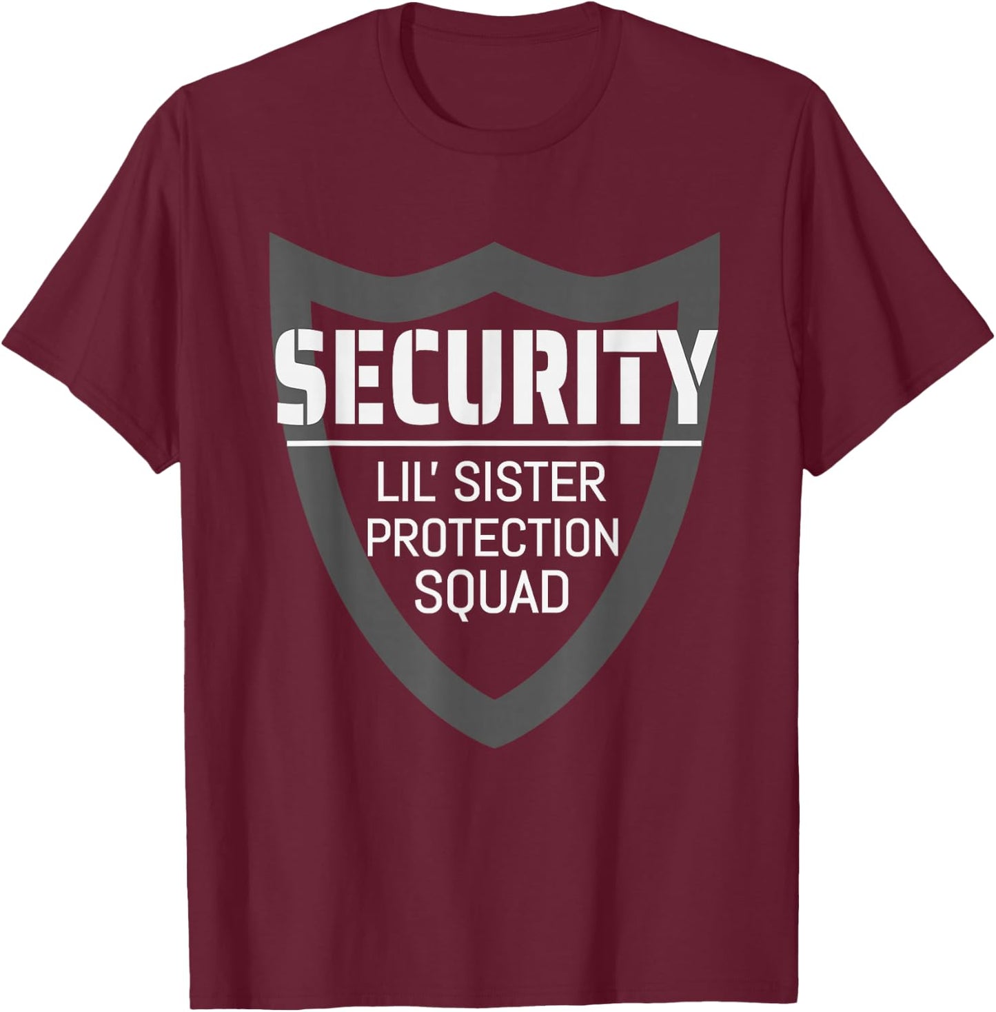 Security Lil' Sister Protection Squad Big Brother Kids T-Shirt - T-Shirt | Maroon
