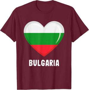Bulgaria Flag Jersey | Bulgarian T-Shirt - T-Shirt | Maroon
