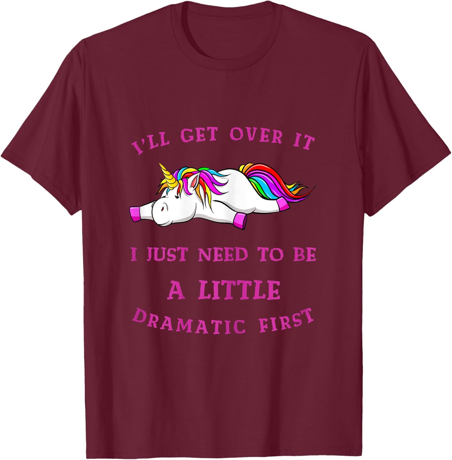 Unicorn Drama T-Shirt - T-Shirt | Maroon