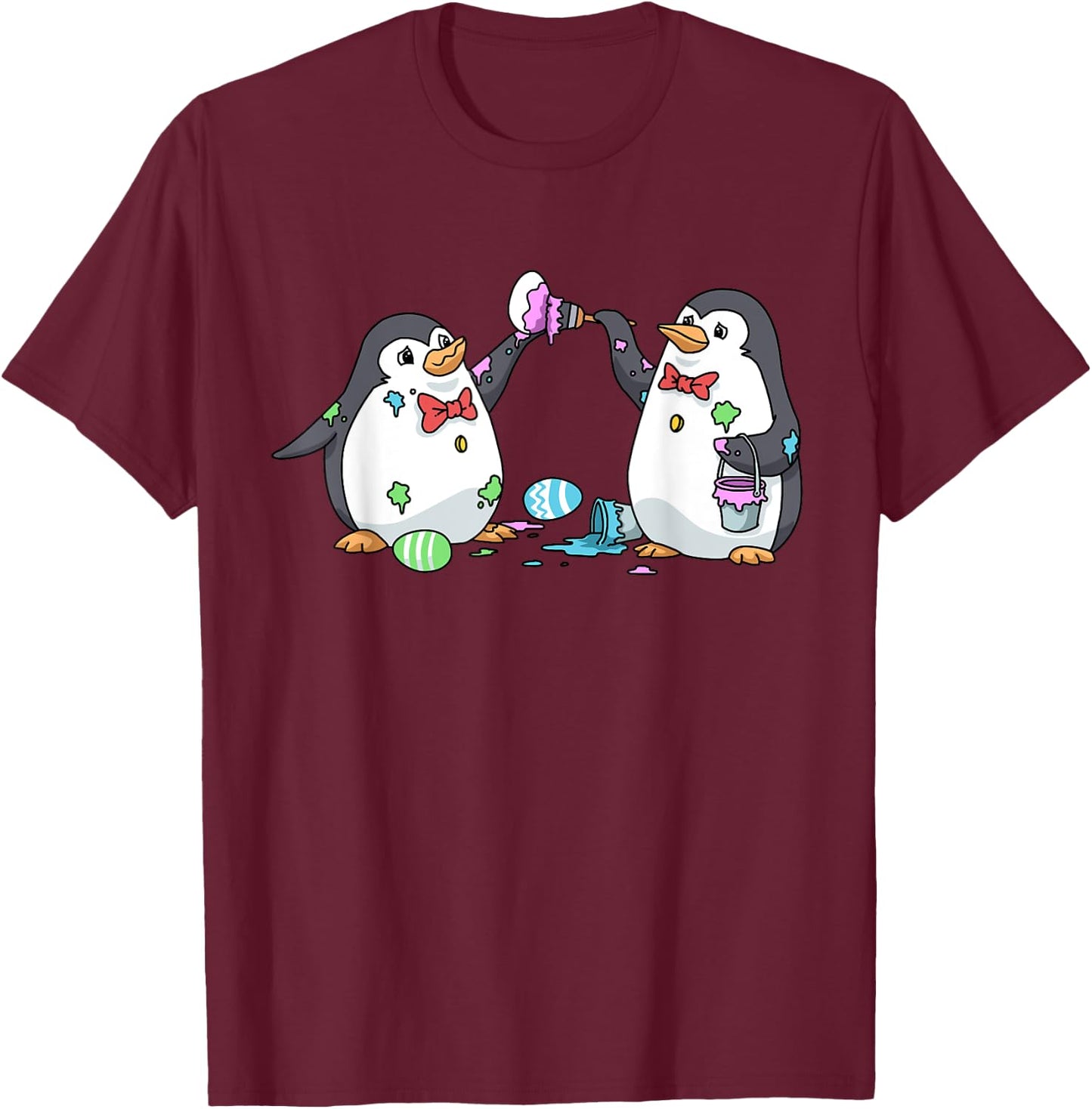 Happy Easter Penguin For Boys & Girls Easter Egg Hunt T-Shirt - T-Shirt | Maroon