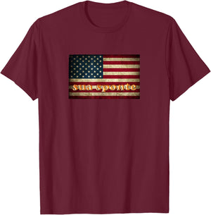 SUA SPONTE American Flag T-Shirt - T-Shirt | Maroon