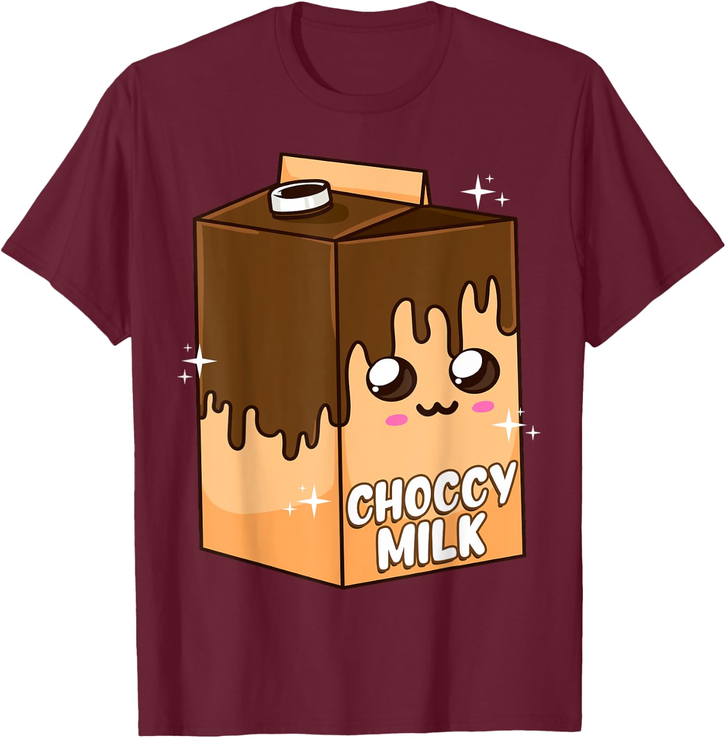 Kawaii Choccy Milk Chocolate Milk Cute Meme Lover T-Shirt - T-Shirt | Maroon