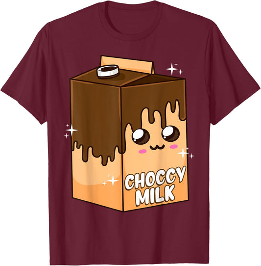 Kawaii Choccy Milk Chocolate Milk Cute Meme Lover T-Shirt - T-Shirt | Maroon