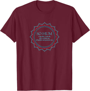 SO HUM Mantra Mandala Spiritual Yogi Gift T-Shirt - T-Shirt | Maroon