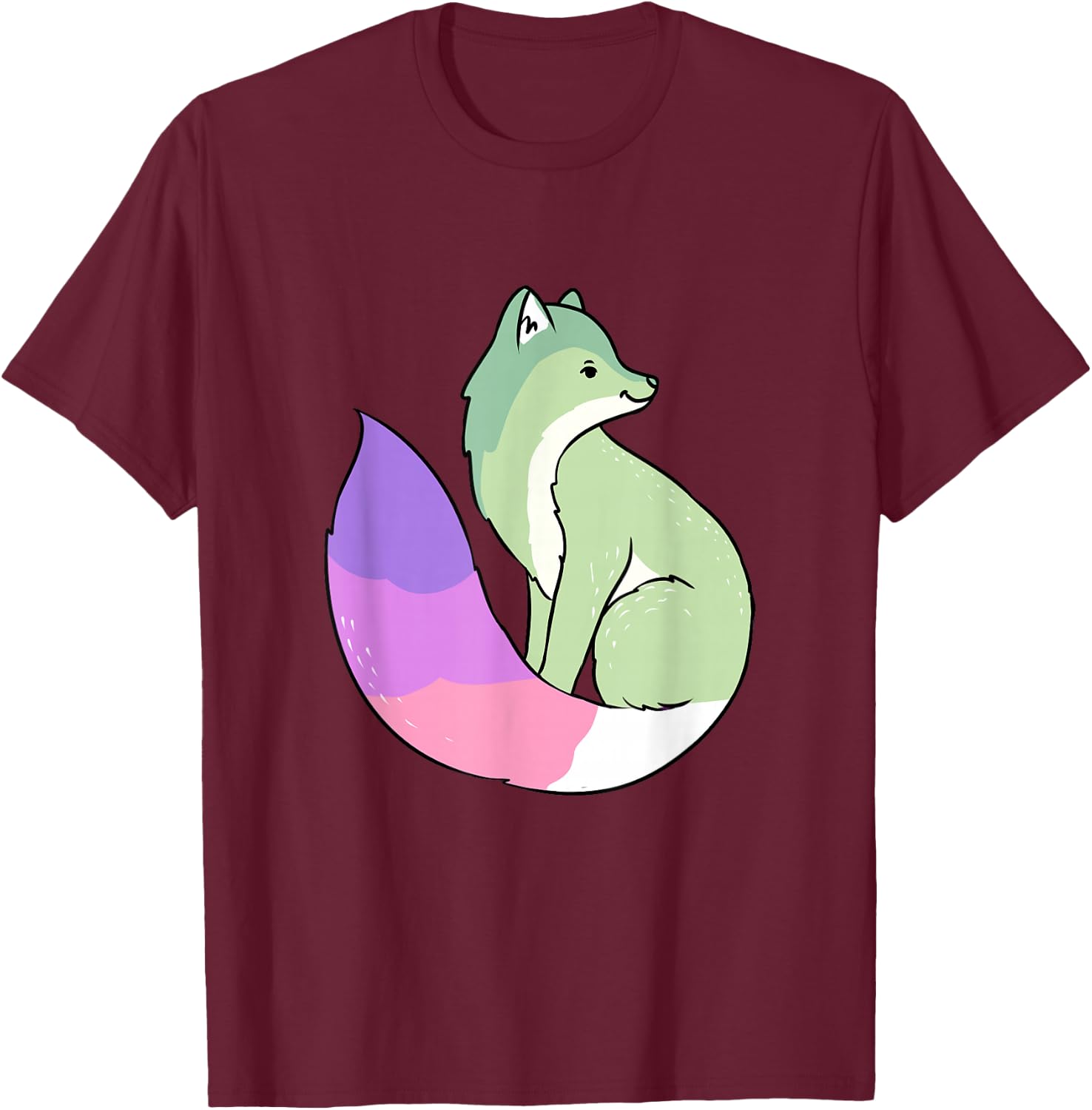 Genderfae Fox Genderfae Pride T-Shirt - T-Shirt | Maroon