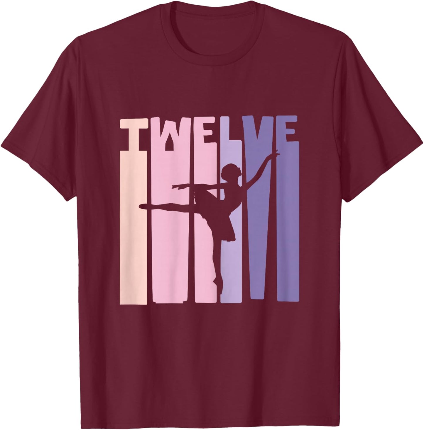 12th Birthday Gift Ballet Dancer 12 Years Ballerina T-Shirt - T-Shirt | Maroon