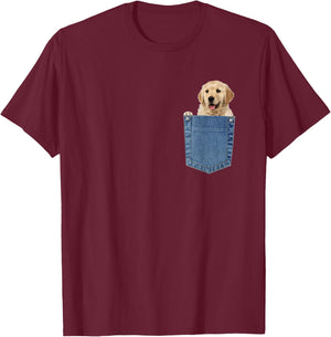 Labrador In Pocket T Shirt Funny Dog Lovers Gifts T-Shirt - T-Shirt | Maroon