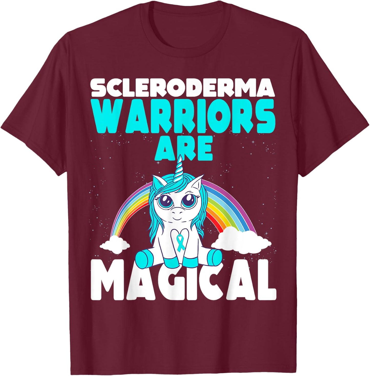 Scleroderma Awareness Disease Warriors are magical Unicorn T-Shirt - T-Shirt | Maroon