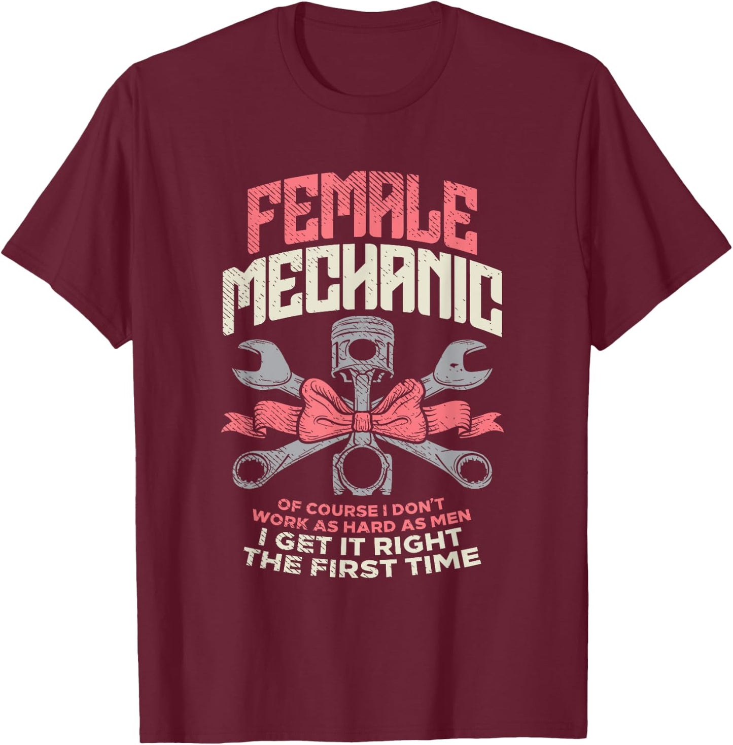 Women Car Mechanic Car Screwdriver Tuner Girlfriend T-Shirt - T-Shirt | Maroon